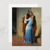 De kus (Hayez) Romantische Valentijn schilderij Feestdagenkaart (Voorkant / Achterkant)