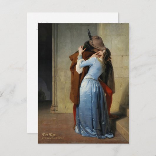 De kus (Hayez) Romantische Valentijn schilderij Feestdagenkaart (Voorkant / Achterkant)