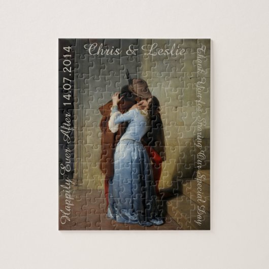 De Kus / Il Bacio aangepaste tekst kunst puzzel Legpuzzel (Verticaal)
