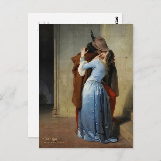 De kus (Il Bacio) van Francesco Hayez CC1196 Briefkaart (Voorkant / Achterkant)
