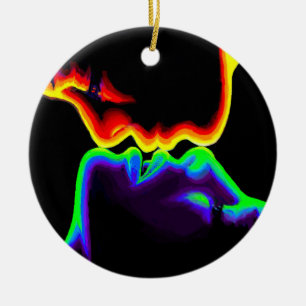 De kus keramisch ornament