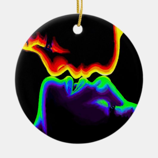 De kus keramisch ornament (Voorkant)