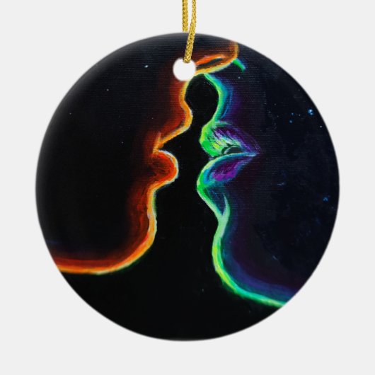 De kus keramisch ornament (Voorkant)