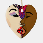 De kus | Kerstmis Keramisch Ornament (Rechts)