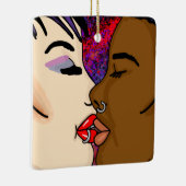 De kus | Kerstmis Keramisch Ornament (Rechts)