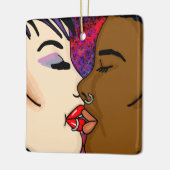 De kus | Kerstmis Keramisch Ornament (Links)