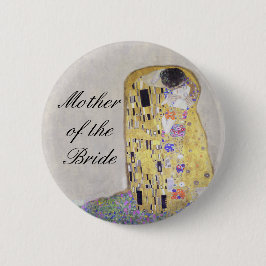 "De Kus" Klimt Art Nouveau Wedding Theme White Ronde Button 5,7 Cm