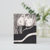 De kus of Love briefkaart (Staand voorkant)