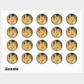 De kus op gestructureerde achtergrond ronde sticker (Vel)