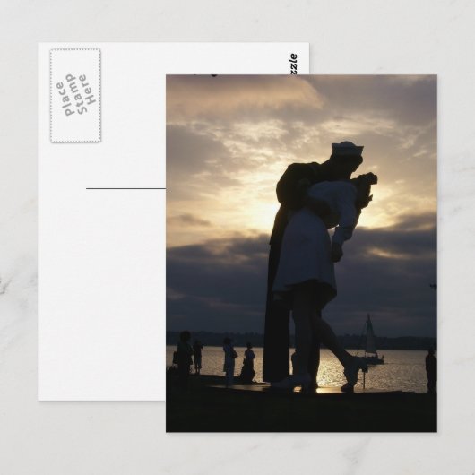 De kus op Sunset Briefkaart (Voorkant / Achterkant)