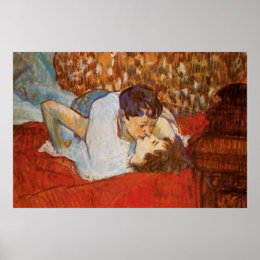 De kus - Poster van Henri de Toulouse-Lautrec (Voorkant)
