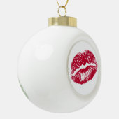 De Kus, Rode Lippen Keramische Bal Ornament (Links)