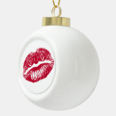 De Kus, Rode Lippen Keramische Bal Ornament (Rechts)