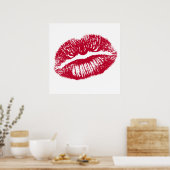 De Kus, Rode Lippen Poster (Keuken)