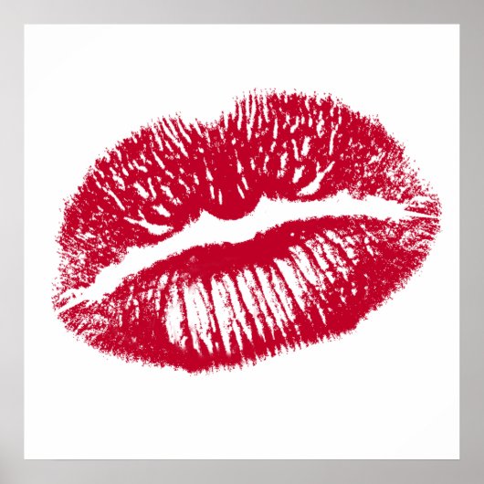 De Kus, Rode Lippen Poster (Voorkant)