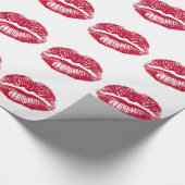 De kus, rode lips cadeaupapier (Hoek)