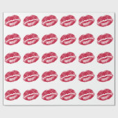 De kus, rode lips cadeaupapier (Vlak)