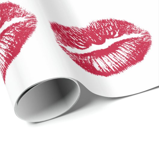 De kus, rode lips cadeaupapier (Rol Hoek)