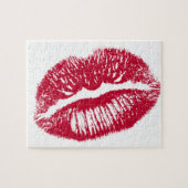 De kus, rode lips legpuzzel (Horizontaal)