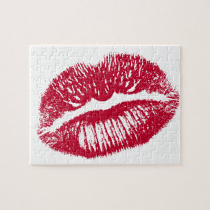 De kus, rode lips legpuzzel