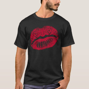 De kus, rode lips t-shirt