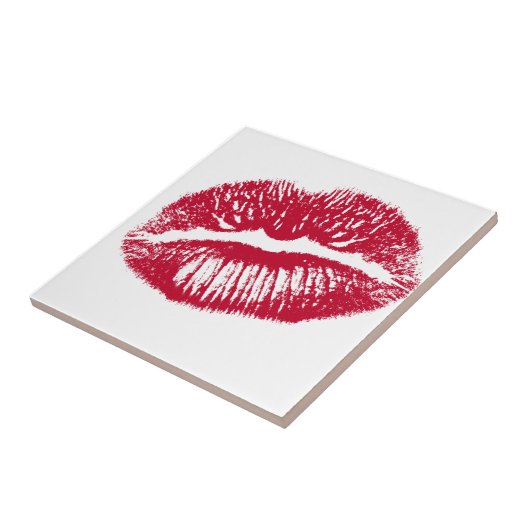 De kus, rode lips tegeltje (Zijkant)