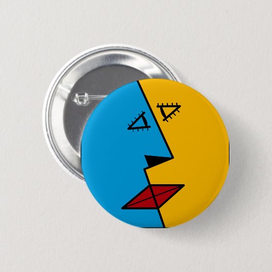 de kus ronde button 5,7 cm (Voorkant /achterkant)