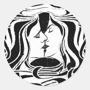 De kus ronde sticker