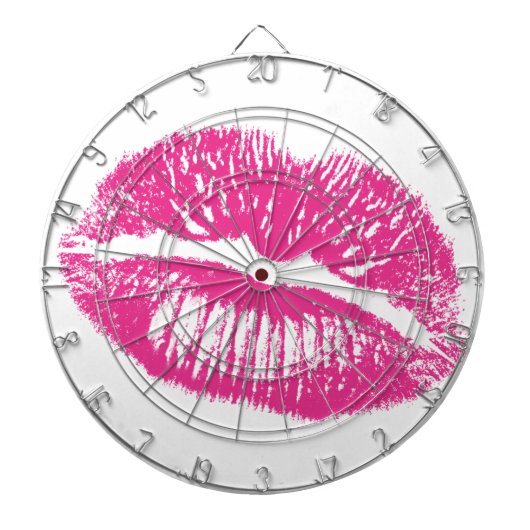 De Kus, Roze Lippen Dartbord (Voorkant)