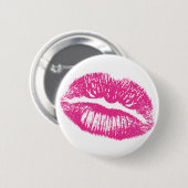 De Kus, Roze Lippen Ronde Button 5,7 Cm (Voorkant /achterkant)