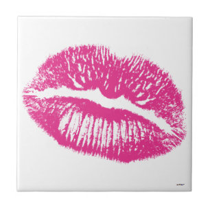 De Kus, Roze Lippen Tegeltje