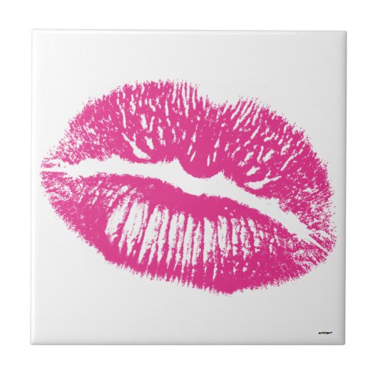 De Kus, Roze Lippen Tegeltje (Voorkant)