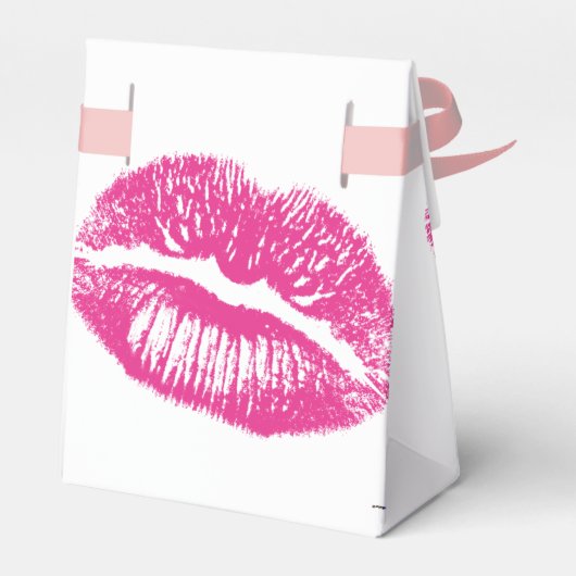 De kus, roze lips bedankdoosjes (Achterkant)