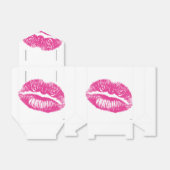 De kus, roze lips bedankdoosjes (Uitgevouwen)