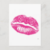 De kus, roze lips briefkaart (Voorkant)