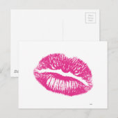 De kus, roze lips briefkaart (Voorkant / Achterkant)