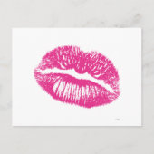 De kus, roze lips briefkaart (Voorkant)
