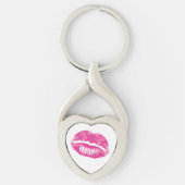 De kus, roze lips sleutelhanger (Voorkant)