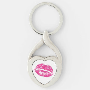 De kus, roze lips sleutelhanger