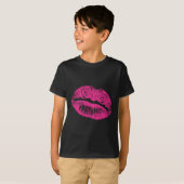 De kus, roze lips t-shirt (Voorkant volledig)