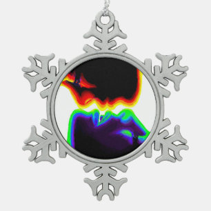 De kus tin sneeuwvlok ornament