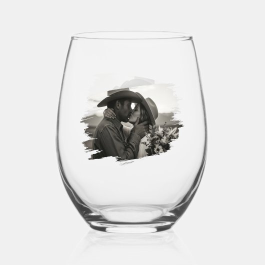 De Kus, Trouw / Jubileum Stengel-loze Wijn Glas (Voorkant)