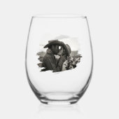 De Kus, Trouw / Jubileum Stengel-loze Wijn Glas (Achterkant)