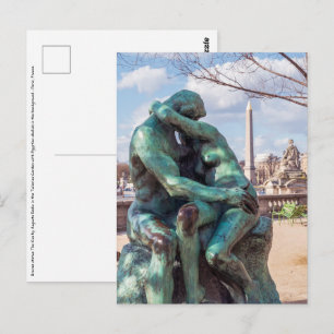 De Kus van Auguste Rodin in de Tuilerieën, Parijs Briefkaart