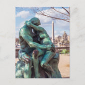 De Kus van Auguste Rodin in de Tuilerieën, Parijs Briefkaart (Voorkant)