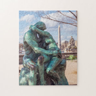 De Kus van Auguste Rodin in de Tuilerieën, Parijs Legpuzzel