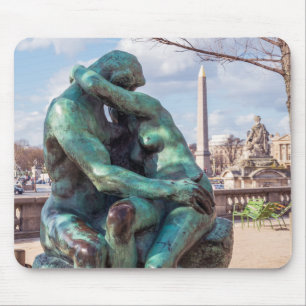 De kus van Auguste Rodin op de Tuileries in Parijs Muismat