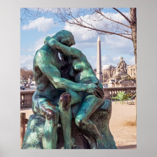 De kus van Auguste Rodin op de Tuileries in Parijs Poster (Voorkant)
