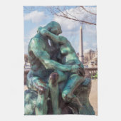 De kus van Auguste Rodin op de Tuileries in Parijs Theedoek (Verticaal)