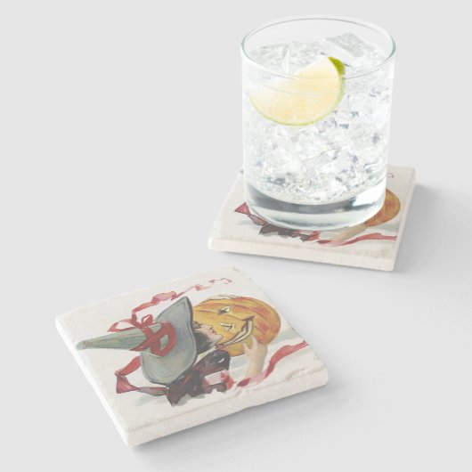 De kus van de heks: een Jack o' Lantern met Hallow Stenen Onderzetter (Zijkant)